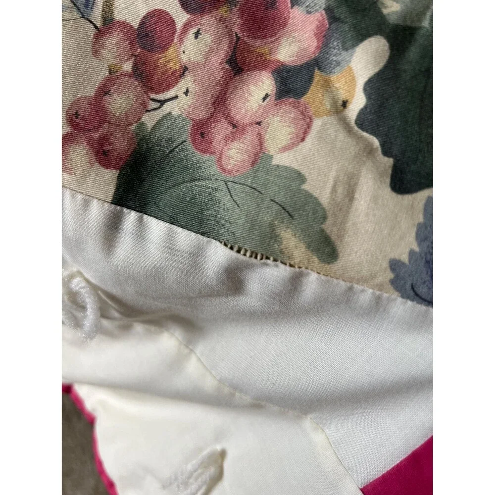 Hand Tied Nine Patch Quilt: Leaf & Grapevine Pattern, Fleece Back